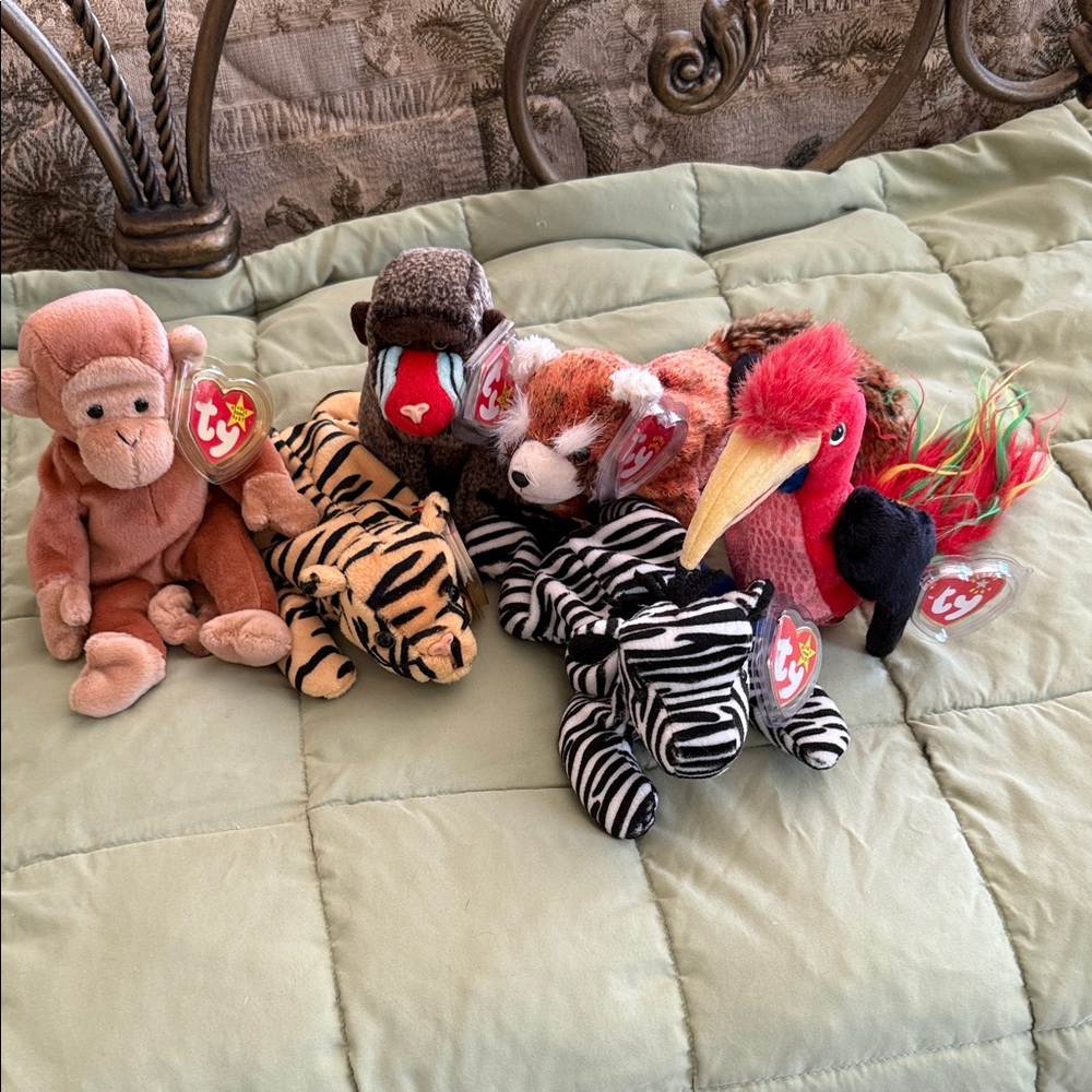 Vintage Ty Beanie Babies zoo animal lot